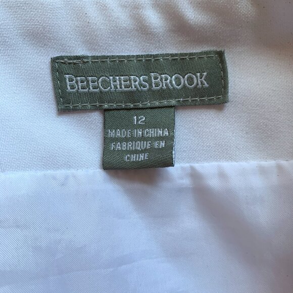 BEECHERS BROOK - Classic Vintage-Inspired White A-Line Midi Skirt - Size 12 - Picture 13 of 14